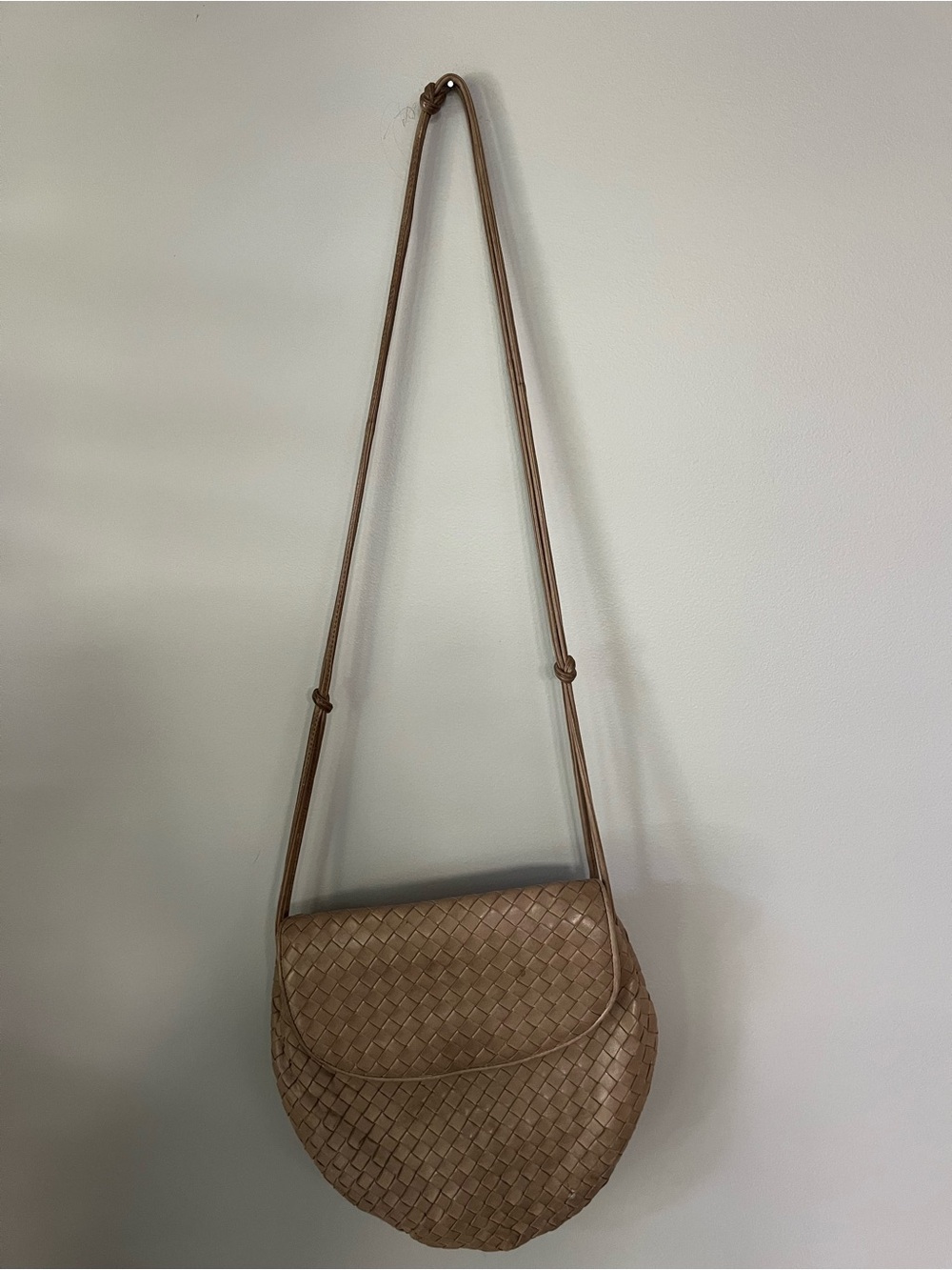 Bottega Veneta Woven Crossbody Bag in Tan